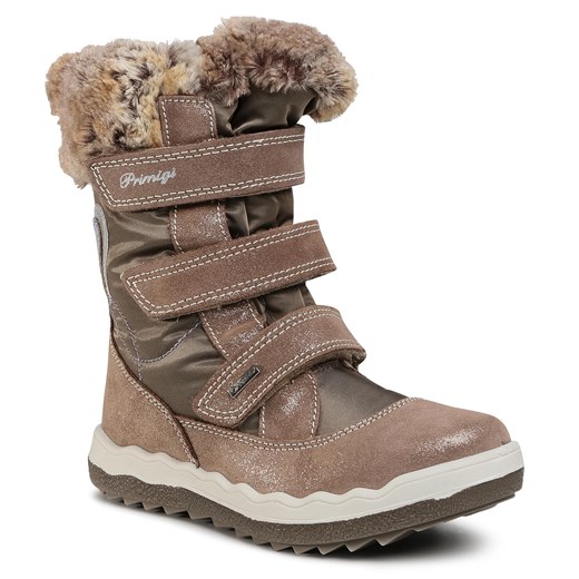 Buty zimowe dziecięce śniegowce brązowe gore-tex 