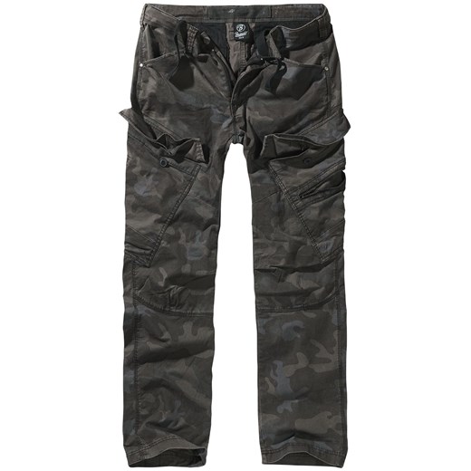 Brandit - Adven Trousers Slim Fit - Spodnie z materiału - kamuflaż (Dark Camo) XXL EMP