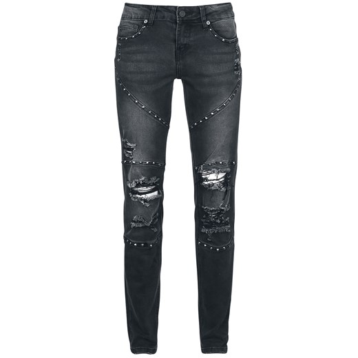 Rock Rebel by EMP - Black Jeans with Studs - Jeansy - czarny W28L32 EMP