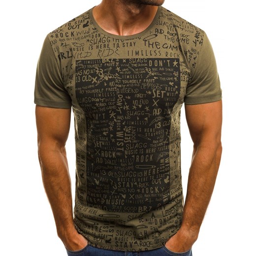 T-shirt męski Ozonee z krótkim rękawem w abstrakcyjnym wzorze