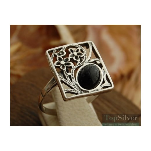 KARMEN - srebrny pierścionek z onyksem 