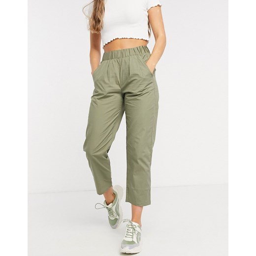 Only – Anja – Elastyczne spodnie w kolorze khaki-Zielony 36 okazja Asos Poland