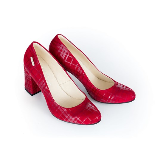 Czółenka Zapato skórzane w kratkę