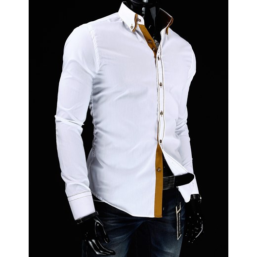 Koszula z długim rękawem (dx0407) - Biały dstreet fioletowy bawełniane