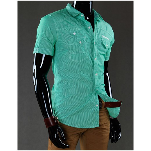 Koszula z krótkim rękawem (kx0063) - Zielony dstreet turkusowy bawełniane