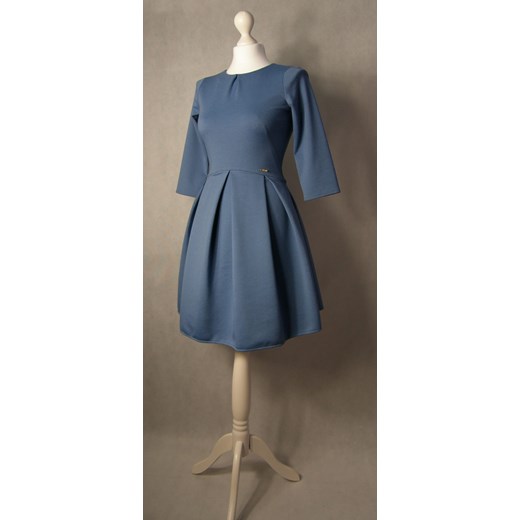 Sukienka poszerzana z dłuższym rękawem (niebieska) 36 MyLittleHeaven