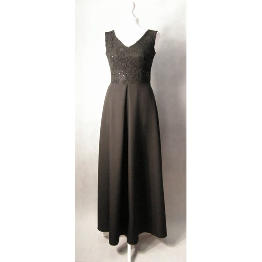 Sukienka długa z koronkową górą (czarna) Vega-paris 36 MyLittleHeaven