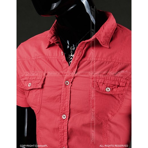Koszula z krótkim rękawem (kx0312) dstreet czerwony bawełniane