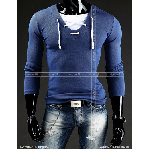 Bluzka z długim rękawem (lx0208) dstreet niebieski bawełniane
