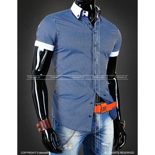 Koszula z krótkim rękawem (kx0537) dstreet niebieski bawełniane