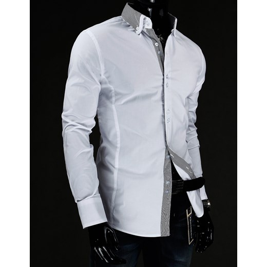 Koszula z długim rękawem (dx0379) dstreet bialy bawełniane
