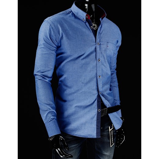 Koszula z długim rękawem (dx0404) dstreet niebieski bawełniane