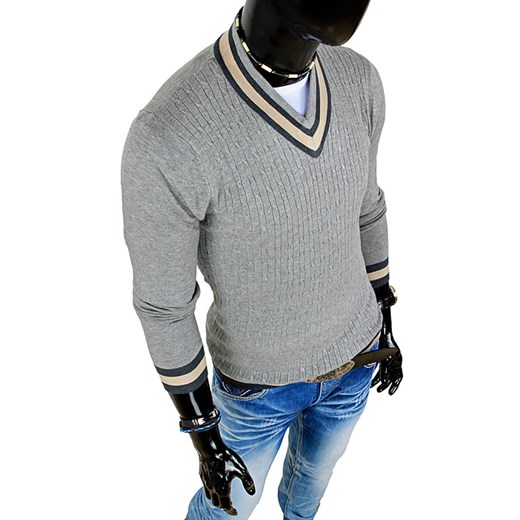 Sweter (wx0119) dstreet szary męskie