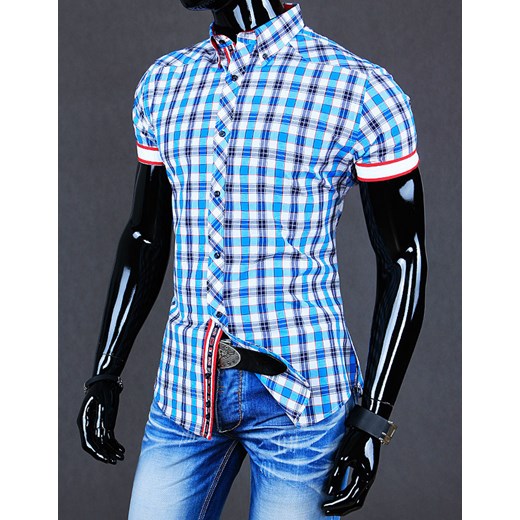Koszula z krótkim rękawem (kx0281) - Niebieski dstreet niebieski bawełniane