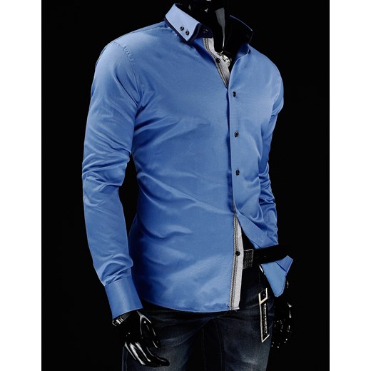Koszula z długim rękawem (dx0366) dstreet niebieski bawełniane