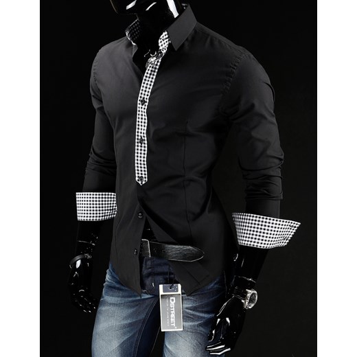 Koszula z długim rękawem (dx0391) dstreet czarny bawełniane