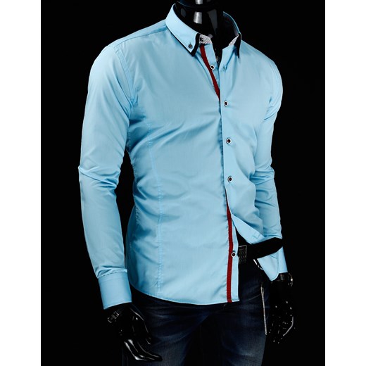Koszula z długim rękawem (dx0417) dstreet niebieski bawełniane