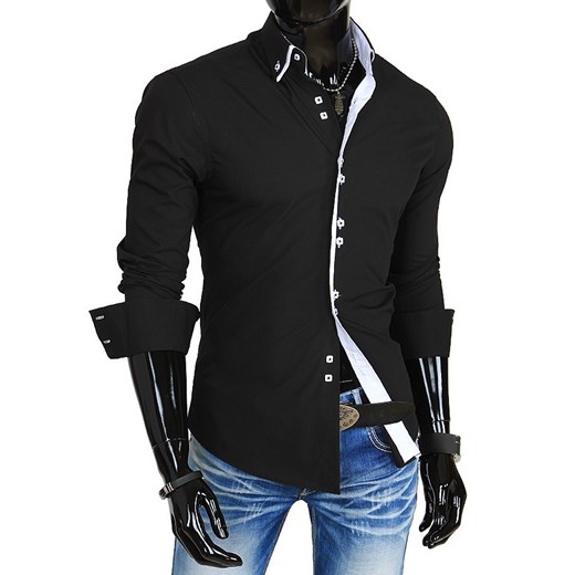 Koszula z długim rękawem (dx0462) dstreet czarny bawełniane