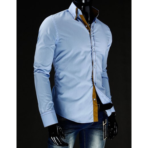 Koszula z długim rękawem (dx0392) - Niebieski dstreet niebieski bawełniane