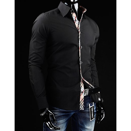 Koszula z długim rękawem (dx0335) dstreet czarny bawełniane