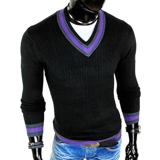 Sweter (wx0137) dstreet czarny męskie