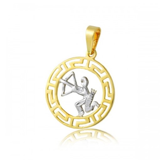 Złota zawieszka znak zodiaku, wzór grecki "Strzelec" (łączone złoto) Hosa Hosa