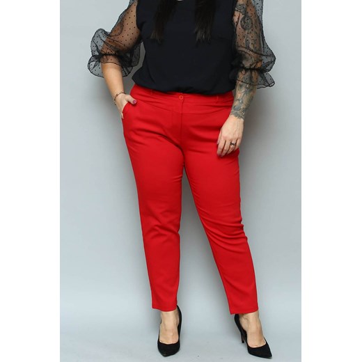 Spodnie chinosy OLA eleganckie czerwone Plus Size karko.pl