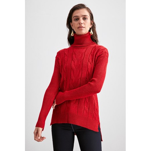 Trendyol Red KnitTed Detailed Knitwear Sweater Trendyol S Factcool