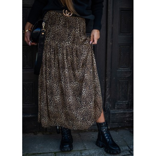 Fason spódnica boho w abstrakcyjnym wzorze midi
