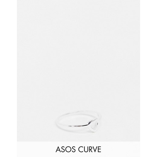 ASOS DESIGN Curve – pierścionek ze srebra wysokiej próby z otwartym wzorem w kształcie serca-Srebrny L Asos Poland