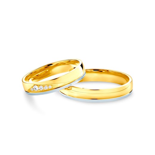Obrączki ślubne: dwukolorowe złoto, półokrągłe, 4 mm Savicki SAVICKI
