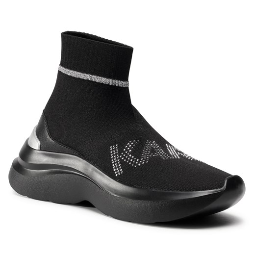 Sneakersy KARL LAGERFELD - KL61855 Black Knit Textile w/Silver 41 eobuwie.pl