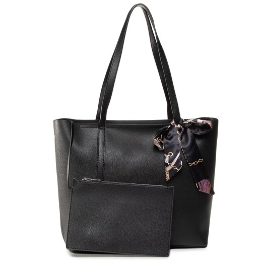 Shopper bag czarna na ramię elegancka matowa 