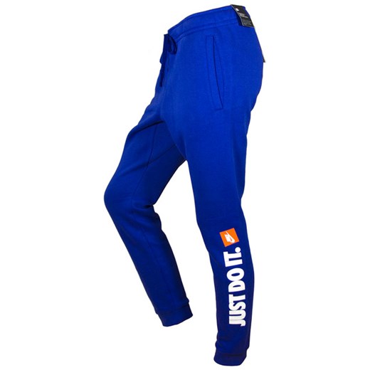 Męskie spodnie dresowe granatowe NIKE JUST DO IT  Niebieski M Nike L an-sport