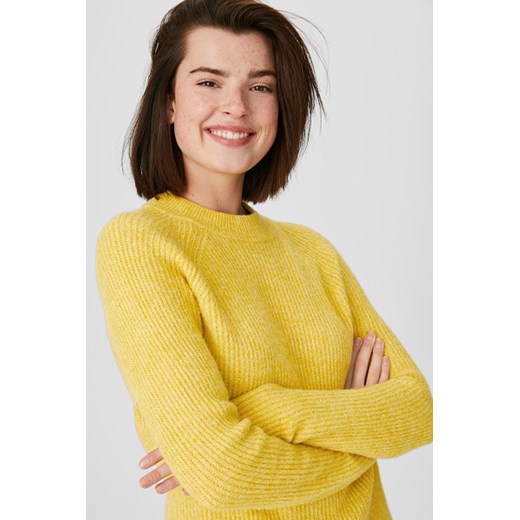 C&A Sweter z linii Basic-materiał z recyklingu, żółty, Rozmiar: XS The Basics XS C&A