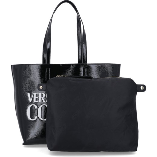 Shopper bag Versace Jeans mieszcząca a5 na ramię lakierowana 