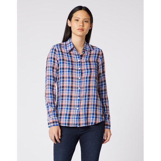 Koszula Damska Wrangler Slim Regular Shirt COBALT Blue W5R0OBB09 Wrangler S promocja Elwix