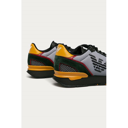 Buty sportowe męskie czarne Emporio Armani zamszowe na wiosnę