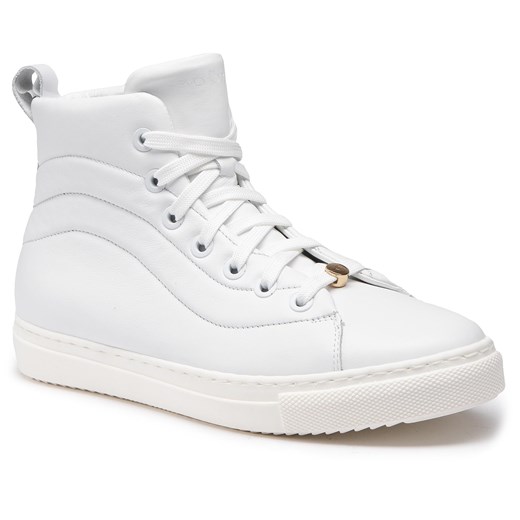 Buty sportowe damskie sneakersy w stylu młodzieżowym białe płaskie 