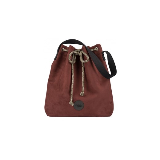 Torebka worek "BUCKET BAG" z eko-zamszu, kolor bordowy Mebags duża, mieszcząca A4 me&BAGS