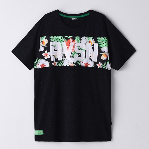 Cropp - Koszulka z kwiatowym nadrukiem - Cropp XL Cropp