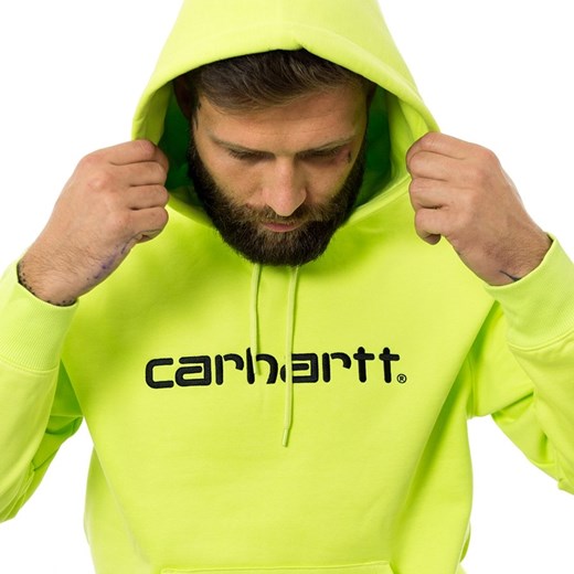 Bluza męska z kapturem Carhartt WIP Hooded Carhartt Sweat lime / black Carhartt Wip S okazja matshop.pl