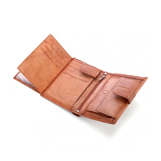 Czarny skórzany klasyczny męski portfel z patką - bag street Bag Street GENTLE-MAN