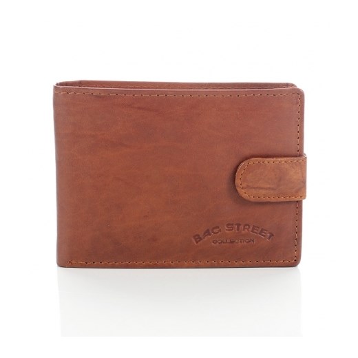 Brązowy klasyczny skórzany portfel męski - bag street Bag Street GENTLE-MAN