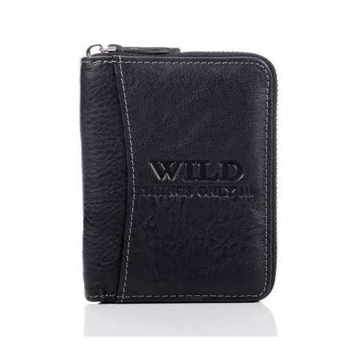 Czarny męski portfel skórzany - wild Wild GENTLE-MAN