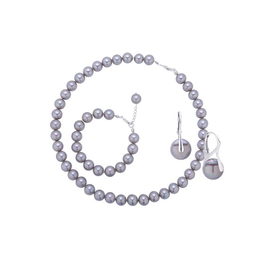 Komplet biżuterii z pereł platinum oraz srebra 925 okazja coccola.pl