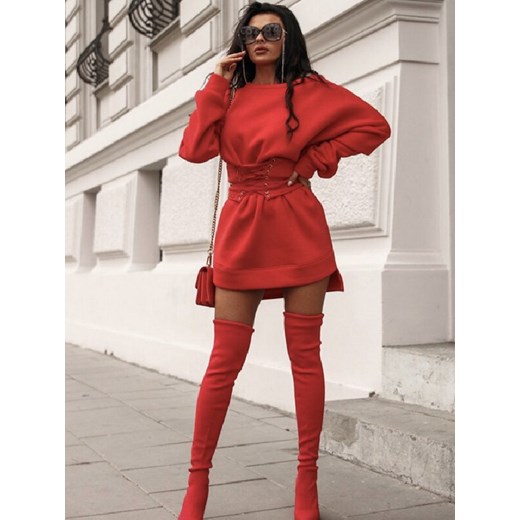 ELEGANCKI SWETER ANDREANA czerwony Elegrina M Elegrina