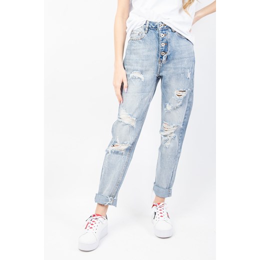 JASNE SPODNIE JEANSOWE TYPU MOM FIT Z GUZIKAMI- WYSOKI STAN Olika L olika.com.pl