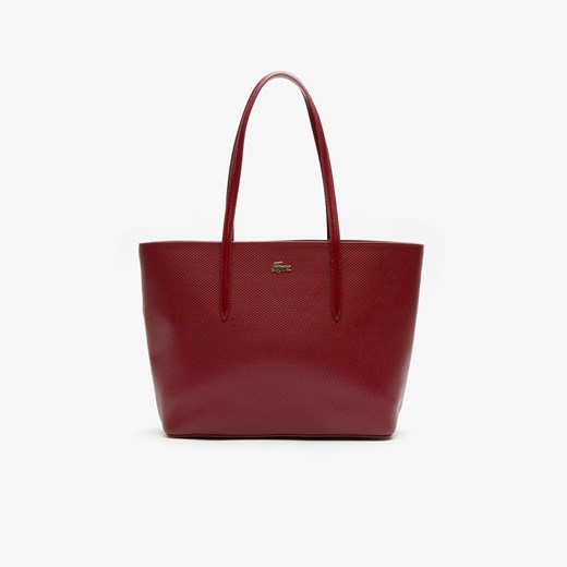 Shopper bag Lacoste elegancka bez dodatków na ramię 