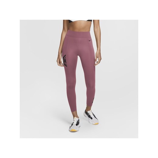 Damskie legginsy 7/8 z nadrukiem Nike Pro - Różowy Nike XS Nike poland